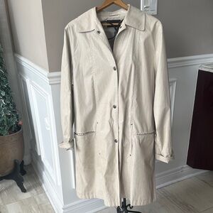 Light Cream Button-Front Long Coat